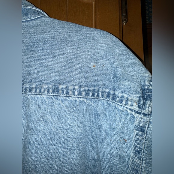 Bear Back Vintage Men's Denim Jacket Well Worn workshirt - Picture 5 of 8